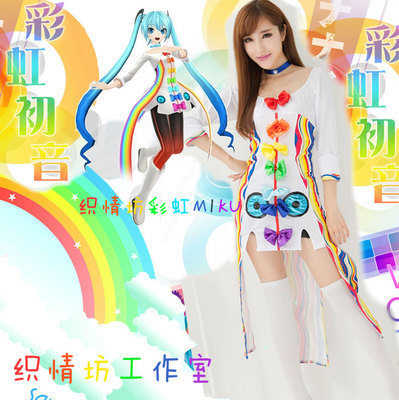 taobao agent New Rainbow Miku Hatsune Miku Vocaloid Singer Plan DIVA-F 2ND maid costume cosplay