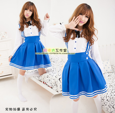 taobao agent Increasing Japanese clothing, navy small princess costume, long sleeve, Lolita style, cosplay