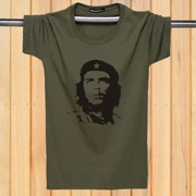Đặc biệt hàng ngày giới trẻ nam áo thun ngắn tay nam phiên bản Hàn Quốc áo cổ rộng kích thước rộng cổ áo Che Guevara nam - Áo phông ngắn