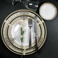 Золотая посуда домашнего использования, керамический комплект, европейский стиль