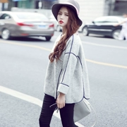 2016 phiên bản Hàn Quốc của áo choàng rộng giản dị chất liệu dài tay áo khoác lông màu len hoang dã áo khoác mùa thu đông - Áo Hàn Quốc