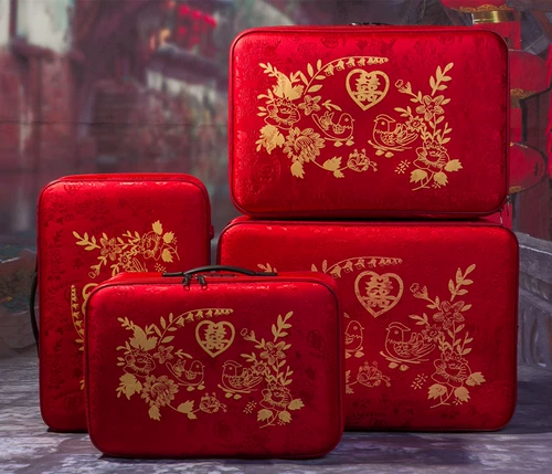 Красный чемодан, портативная коробка для невесты, 24 дюймов