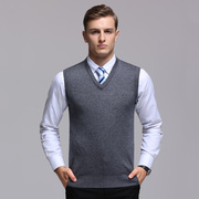 Mùa xuân và mùa thu mới trung niên của nam giới cashmere vest len ​​vest V-Cổ kích thước lớn trung niên vest áo len áo len