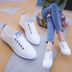 2018 mùa hè mới đáy phẳng dây đeo nhỏ màu trắng giày sinh viên Hàn Quốc hoang dã rỗng breathable giày thường thấp để giúp giày Giày cắt thấp