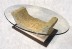 Retro cao quý Iran nhập khẩu vàng trắng travertine bàn trà đồ nội thất phòng khách đá cẩm thạch Châu Âu khắc KM228G Bàn trà