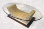Retro cao quý Iran nhập khẩu vàng trắng travertine bàn trà đồ nội thất phòng khách đá cẩm thạch Châu Âu khắc KM228G mẫu bàn trà đẹp