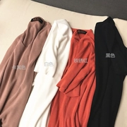 Hàn Quốc phiên bản của hoang dã đơn giản màu rắn v-cổ phần mỏng đan áo nữ mùa hè mới mỏng giảm béo ngắn tay t-shirt sinh viên