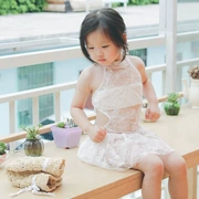 (Có thể trang bị cho bố mẹ-con) Bộ đồ bơi bé gái bằng lông vũ đẹp 2018 Áo tắm một mảnh ngọt ngào mới của Hàn Quốc - Bộ đồ bơi của Kid