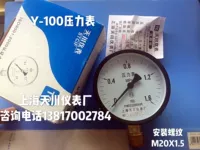 Thượng Hải Tianchuan Instrument Factory Y-100 ống lò xo đồng hồ đo áp suất 0-0.6,1,1.6,2.5,4,6MPA đồng hồ đo áp suất nước