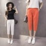 Cotton và linen quần phần mỏng Hàn Quốc phiên bản của cắt quần linen feet quần quần harem lỏng sinh viên tám quần mùa hè quần quần baggy nữ