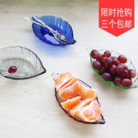Японское стиль посуды фруктовые десертные салат -чаша приправляющий соус уксусной тарелка с закусочной блюдо творческие стеклянные посуды листья посуды