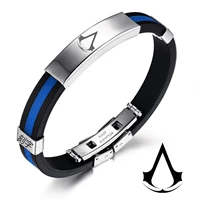 Assassin Creed Bracelet Assassins Creed Game Ngoại vi Bracelet Tide Men Titanium Steel Phụ kiện Chữ miễn phí vòng thạch anh tóc vàng