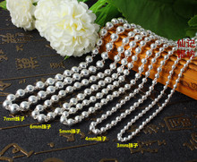 990 Серебряное ожерелье женское длинное Серебряное жемчужина бисер свитер цепочка детская леди корейская Серебряная жемчужина Будды