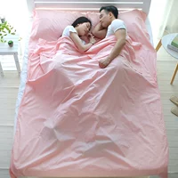 Хлопковый спальный мешок для взрослых в помещении для путешествий, портативная простыня для двоих из нетканого материала
