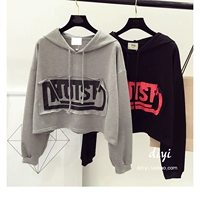 Весенняя короткая толстовка с капюшоном, лонгслив для школьников и студентов, футболка, кардиган, куртка, в корейском стиле, оверсайз