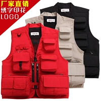 Chụp ảnh ngoài trời câu cá vest tùy chỉnh vest vai phóng viên đám cưới giám đốc nhiều túi vest vest cộng với phân bón XL - Dệt kim Vest áo vest nam hàn quốc