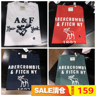 New York Dabao Abercrombie & Fitch nam mùa hè thường thư mẫu ngắn tay áo T-Shirt Áo phông ngắn