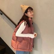 Phiên bản Hàn Quốc của mùa đông đại học gió hoang dã đứng cổ áo không tay ấm bánh mì dày áo vest vest bông