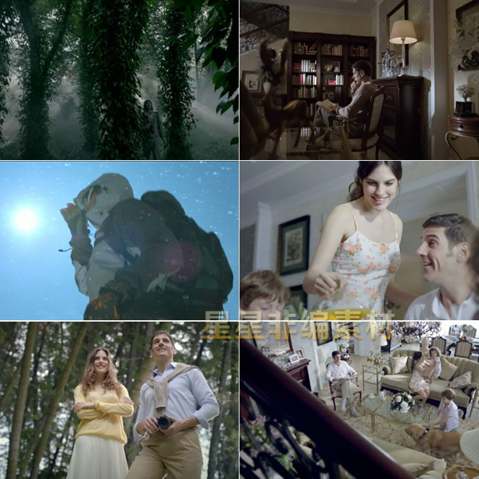 家居商务人士森林登雪山温馨一家宣传片实拍视频素材-天天素材网