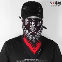 Hip-hop gió hiphip bông tai trang sức ngọn lửa skull scarf BBOY poppin đường phố hoang dã khăn khăn bịt mặt chống nắng nam