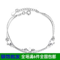 Bạn gái nữ đeo vòng tay bạc s925 nữ nữ phiên bản tiếng Hàn mới của sinh nhật cá tính đơn giản sinh viên bán buôn đơn giản vòng tay trơn vàng 18k