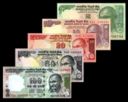 [Châu Á] New Zealand Ấn Độ 5 bộ (5,10,20,50,100 rupee) tiền nước ngoài