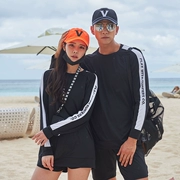 2019 mới Hàn Quốc kích thước lớn cặp đôi đồ bơi lặn phù hợp bảo thủ mỏng tay áo dài chống nắng áo tắm thể thao