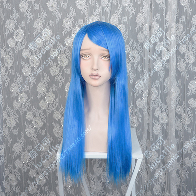 taobao agent Blue straight hair, wig, 60cm, cosplay
