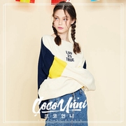 Vài mô hình Hàn Quốc mua LUV IS TRUE thiết kế thương hiệu phù hợp với màu sắc thư vòng cổ áo len áo len