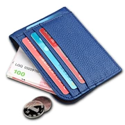 Thẻ siêu mỏng túi người đàn ông của thẻ xe buýt bộ da phụ nữ nhỏ thẻ túi ví