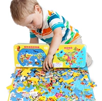 Детская деревянная жестяная коробка, китайская карта для школьников, интеллектуальная головоломка, игрушка, 60 штук, раннее развитие