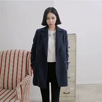 Áo khoác len mới mùa đông 2015 Phiên bản Hàn Quốc của áo len nữ cashmere đôi dài cỡ lớn - Trung bình và dài Coat áo khoác nỉ nữ