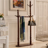Bedroom clothes rack floor-standing European solid wood coat rack coat rack living room Chinese-style home storage clothes rack