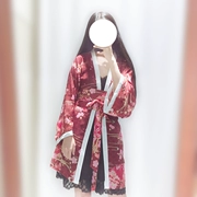 Nhật Bản mềm chị và gió hoa kimono yukata coat + sling đồ ngủ mùa hè lễ hội và gió dịch vụ nhà phù hợp với