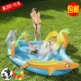 Mới lớn cá mập inflatable pad hồ bơi với slide có thể phun nước vườn hồ bơi phim hoạt hình động vật đồ chơi bóng hồ bơi bể bơi cho bé