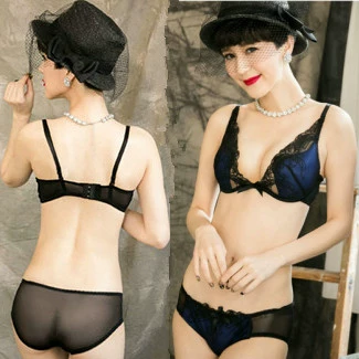 1 bộ miễn phí vận chuyển cao cấp ren thêu sexy W cup thấp tim siêu tập hợp đồ lót áo ngực bộ 1 mảnh thay mặt cho - Bộ đồ lót