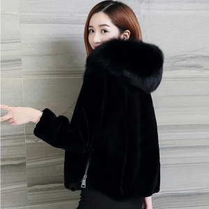 Đặc biệt điều trị Haining giả cừu cắt áo trùm đầu ngắn Hàn Quốc phiên bản mới giả con cáo lông cổ áo lông thú nữ