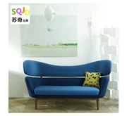 Đồ nội thất thiết kế Bắc Âu hình phòng khách sofa vỏ sofa FRP vải cong sofa khách sạn