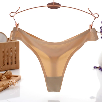 女士冰丝无痕一片式内裤低腰丁字G-string t-backs thong women-淘宝网