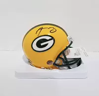 NFL Aaron Rodgers Rogers Signature Green Bay Packager мини -регби шлем