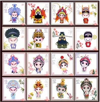 Поперечный вышитый рисунок исходный файл Q Edition Peking Opera 16 изображения
