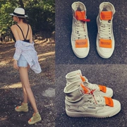 Hip hop giày của phụ nữ thủy triều giày cao của phụ nữ 2018 mới nhỏ màu trắng giày vải giày Hàn Quốc phiên bản của sinh viên hoang dã giày thể thao