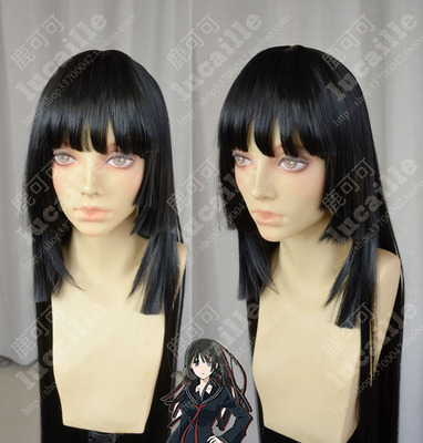 taobao agent The dark bullets Tian Tongmu is darker, long straight horns 80 cm straight hair cos wigs
