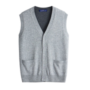 2017 mùa xuân và mùa thu mặc trung niên len vest cardigan nam cha vest vest len ​​đan vest vest nam kích thước lớn