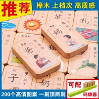 Bóng gỗ giáo dục cho trẻ em bé khối xây dựng đồ chơi 1-2-3-5-6 tuổi nhận thức ký tự Trung Quốc dominoes bộ đồ chơi