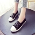 Giày nữ mới 2017 phiên bản tiếng Hàn của Velcro thấp để giúp giày nhỏ màu trắng phẳng cho học sinh giày thủy triều hoang dã giày thường xuân hè giày thể thao nữ Giày cắt thấp
