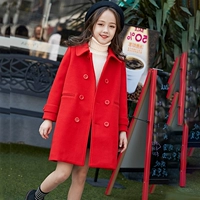Демисезонное шерстяное пальто, модный демисезонный наряд маленькой принцессы, 2023 года, в западном стиле, в корейском стиле
