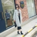 Mùa thu mới lỏng kích thước lớn áo len của phụ nữ áo gió Hàn Quốc phiên bản của phần dài là mỏng V-Cổ áo len áo khoác len Áo khoác dài