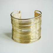Phần sáng tạo cơ bản vàng kim loại chải mở vòng đeo tay Hy Lạp Ai Cập Ấn Độ thời trang kỳ nghỉ trang sức trực quan