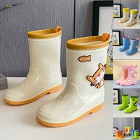 Детский мультяшный дождевик, детские нескользящие удерживающие тепло сапоги для мальчиков, обувь для школьников, средней длины